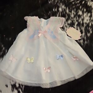 Biscotti White Dress with Pastel Accents